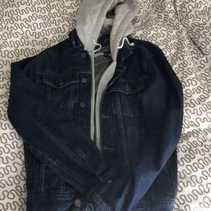 Denim hoody jacket